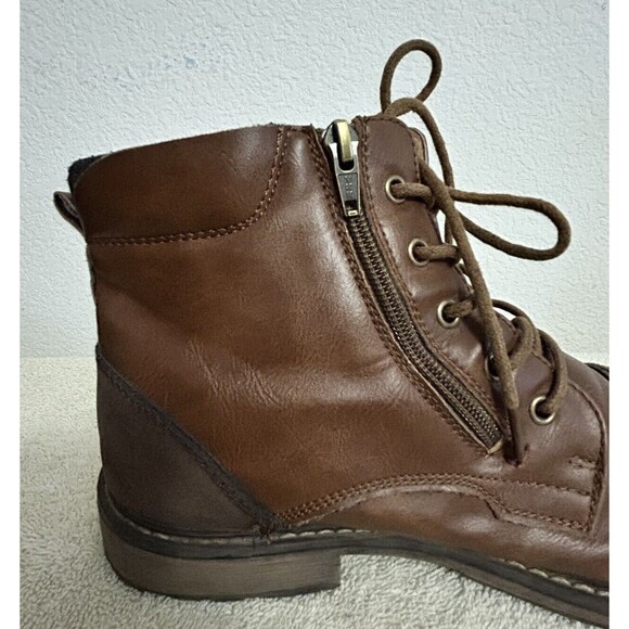 Steve Madden Men\'s Size 10 M-trader Cognac Lace-up and Side Zipper Combat Boots main image 12